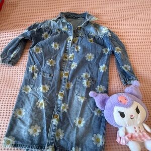 SHEIN Blue Floral Kids Dress